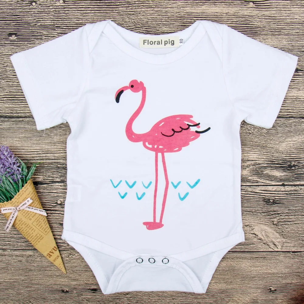 2018 новый список трендовой детской одежды Фламинго комплект для новорожденных с