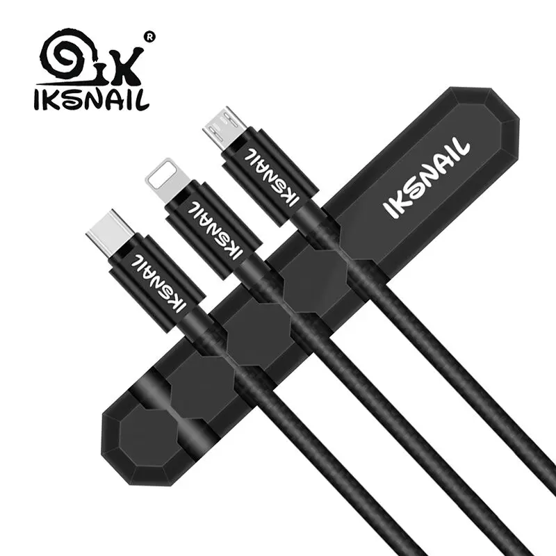 Силиконовый органайзер для кабелей IKSNAIL гибкий держатель с клипсами мыши