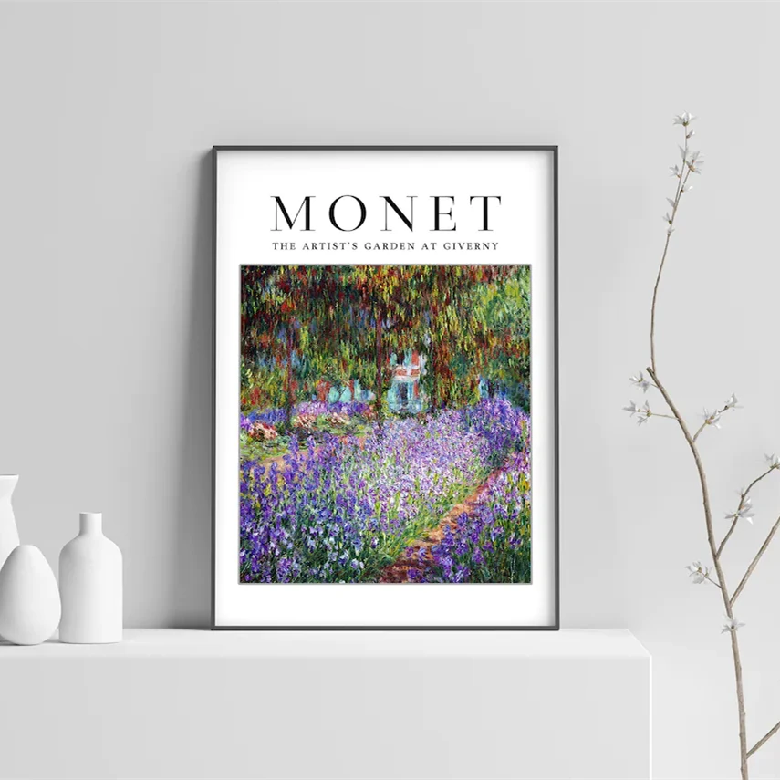 

Wall Art Claude Monet Nordic Poster Print Artist's Garden Giverny Canvas Painting Home Decor For Bedroom Abstract Pictures Frame