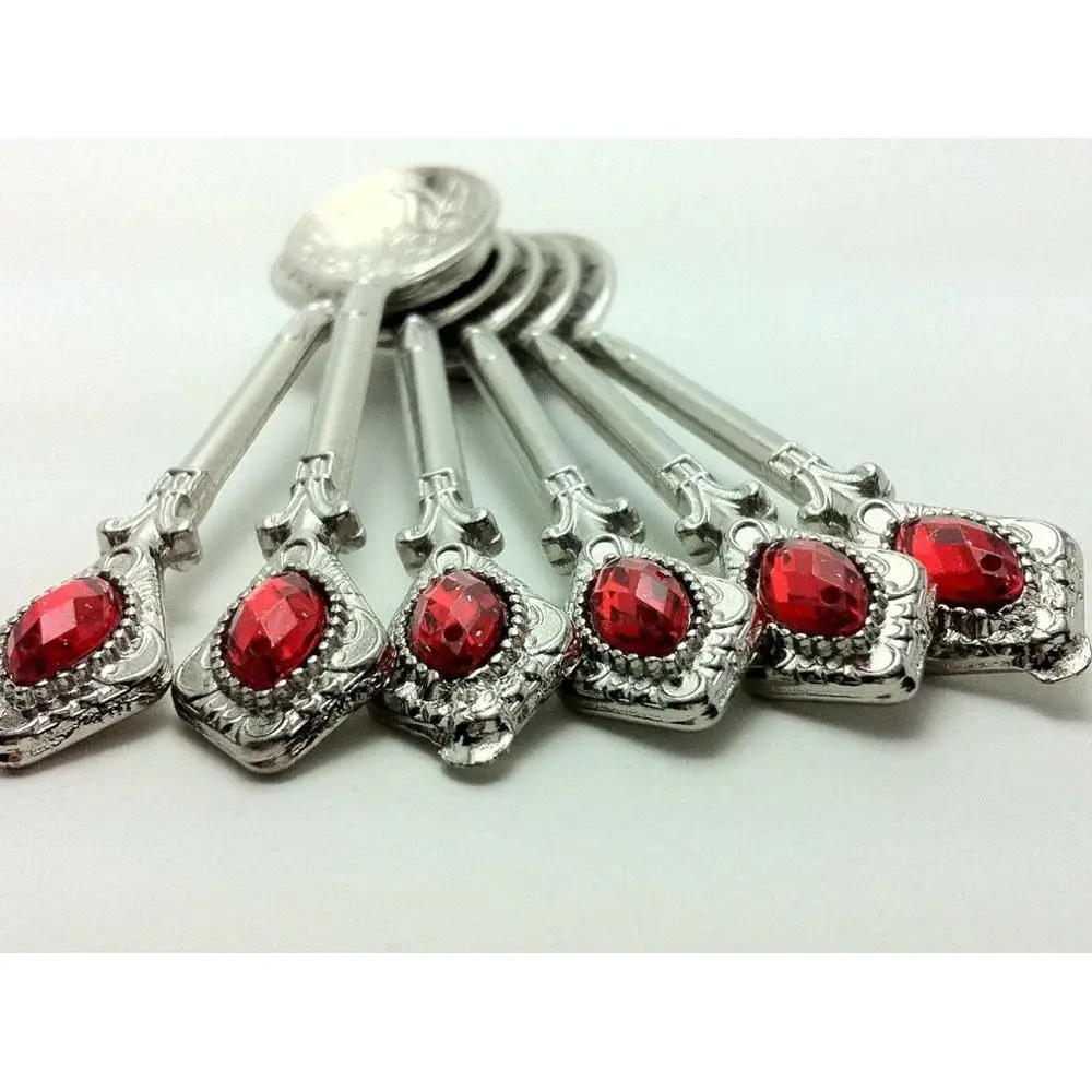 Чайные ложки 6 шт. декоративные подарочные Кристаллы Красочный античный вид