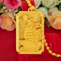 luxury 24k gold plated smooth sailing mens filled thick gold pendant engagement birthday high jewelry without chain