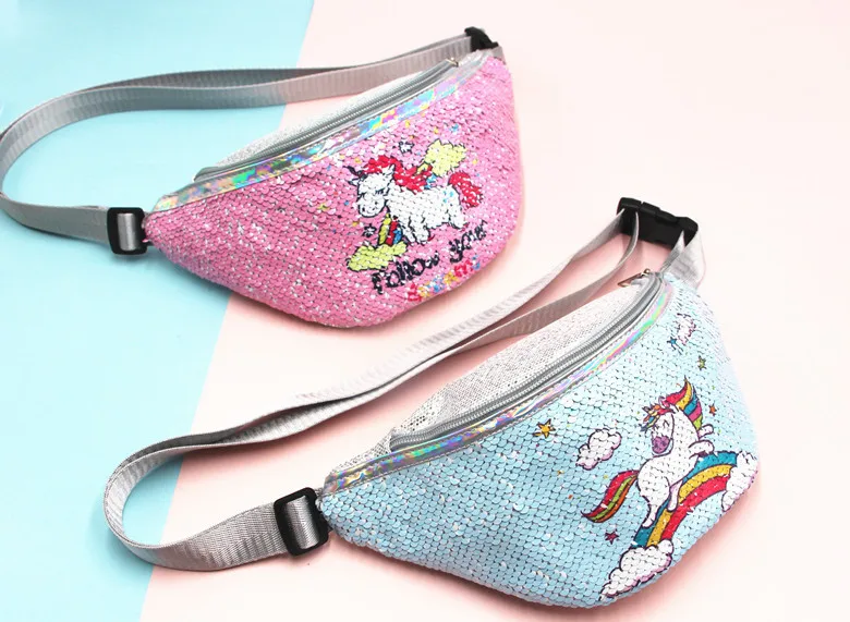 Водонепроницаемый поясной кошелек из ПВХ с блестками для девочек забавные