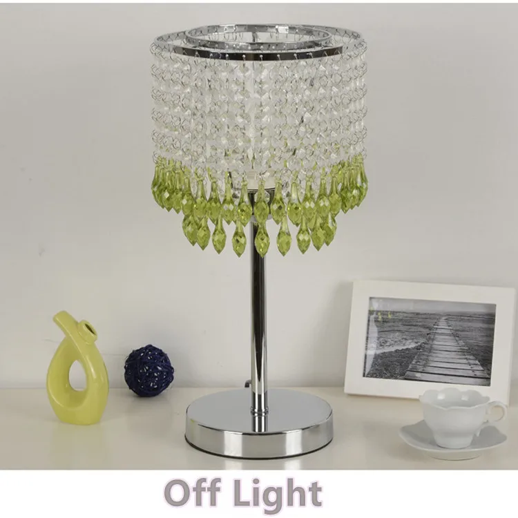 Modern Simple Crystal Table Lamps Living Room Bar Study Desk Lamp Red Purple Green Pink Lights Bedroom Bedside | Освещение