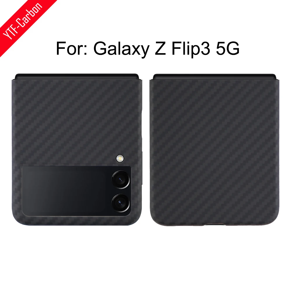 

YTF-чехол из углеродного волокна для Samsung Galaxy Z Flip 3, ультратонкий противоударный чехол из арамидного волокна Z Flip 3, жесткий чехол для телефона