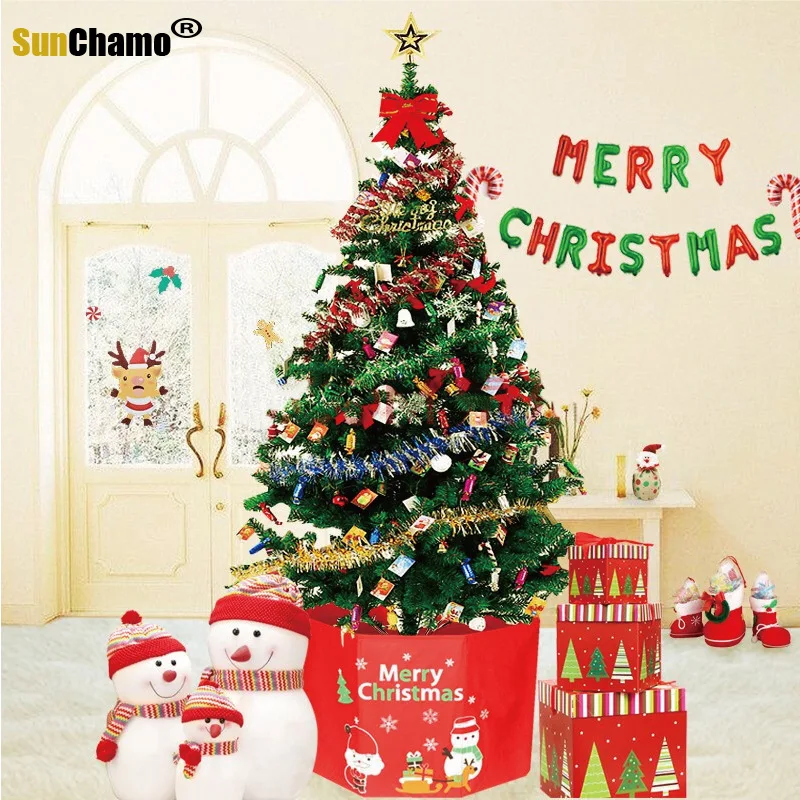 

1.8m Christmas Tree Package 180cm Encrypted Christmas Decoration Tree with Colored Lights Christmas Decorations