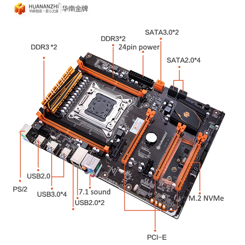 HUANANZHI X79 Deluxe стандартная материнская плата Combo на продажу M.2 NVME SSD слот ЦП Intel Xeon E5 2620