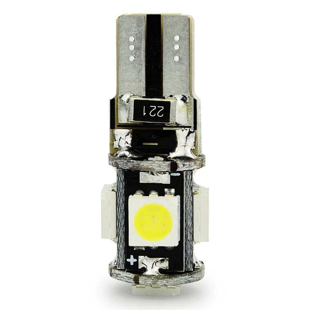 Светодиодный светильник 1 Вт DC12V белый 5SMD 5050 высокое качество Canbus ширина лампы нет ошибки авто лампа светодиодный светильник 2 шт