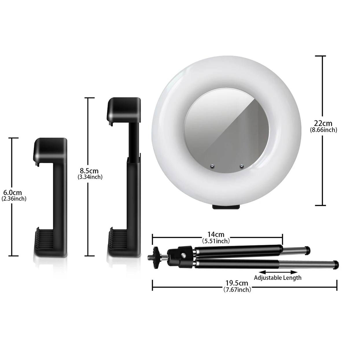 Светодиодный кольцевой светильник 4 в 1 столешница с регулируемой яркостью USB