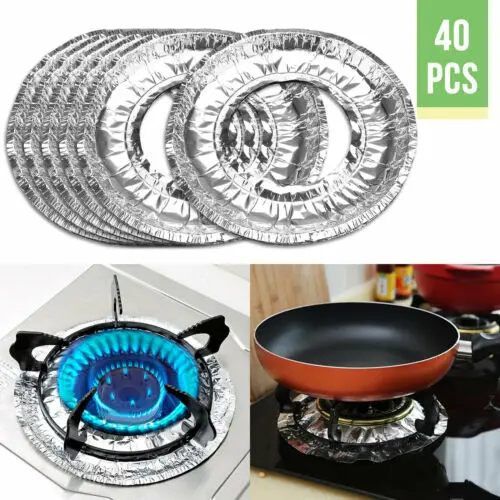 

30pcs Kitchen Oil Proof Stove Liners Disposable Aluminum Foil Stove Burner Covers Gas Oven Pad For Cooking Kitchen Accessories