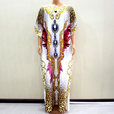 

Elegant African Design Dashiki Dress Print Pattern Bat Sleeve Muslim Bazin Maxi Robe Gowns Broder Riche Sexy Lady Evening Party