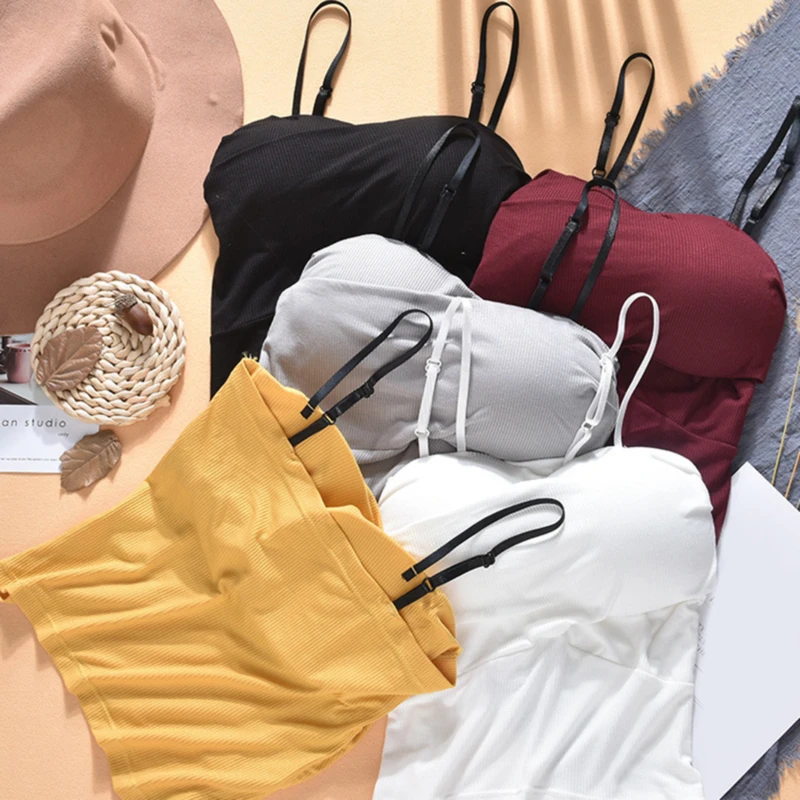 

Sexy Spaghetti Tank Tops Women Strap Slim Fit Vest Tops Lady Solid Summer Fashion Multcolor Camis Femme