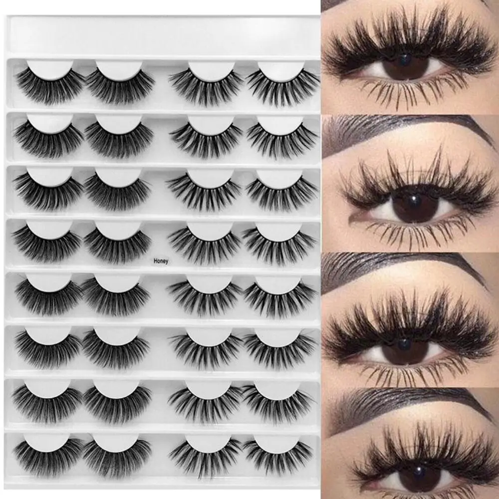

16 Pairs 3D Mink Lashes False Eyelashes Dramatic Volume Fake Lashes Makeup Eyelash Extension Silk Eyelashes Natural Mink Hair