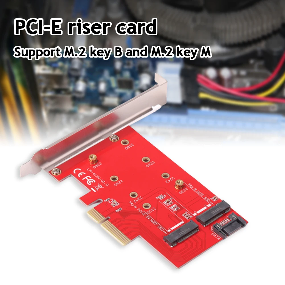 

Расширительная карта ALLOYSEED PCI Express, PCI-E X4 к NGFF M.2 SSD адаптер, карта расширения с поддержкой M.2 Key B/M SATA