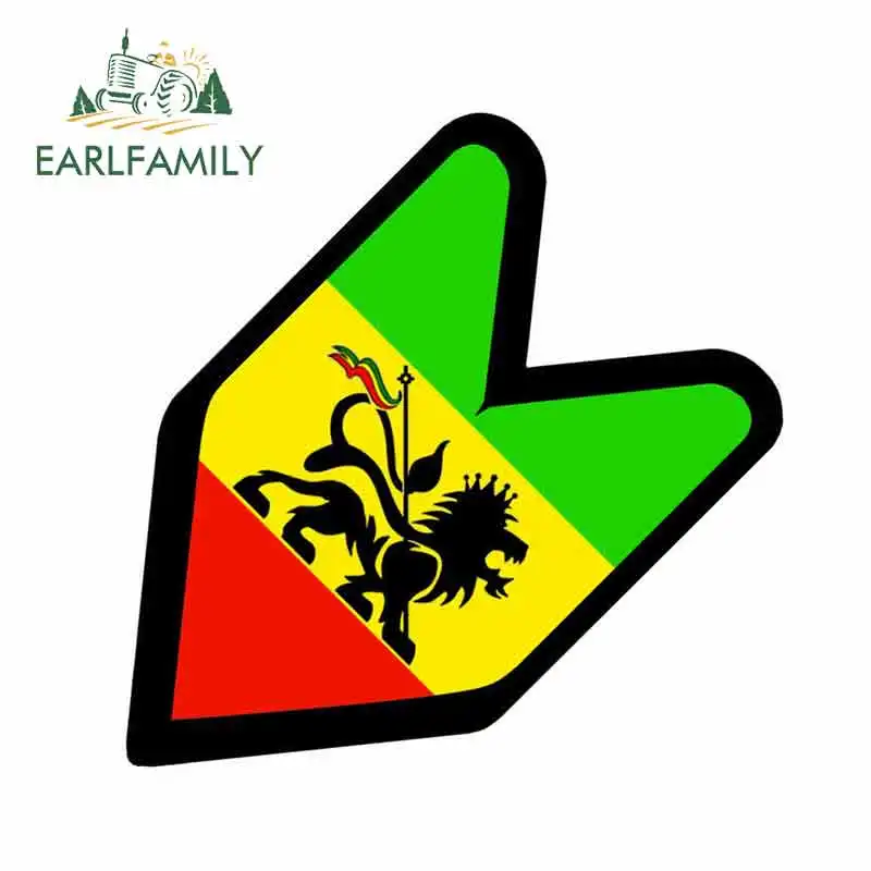 EARLFAMILY 13 см x 12 7 JDM WAKABA значок RASTA RASTAFARI Автомобильная Наклейка Флаг не виниловая