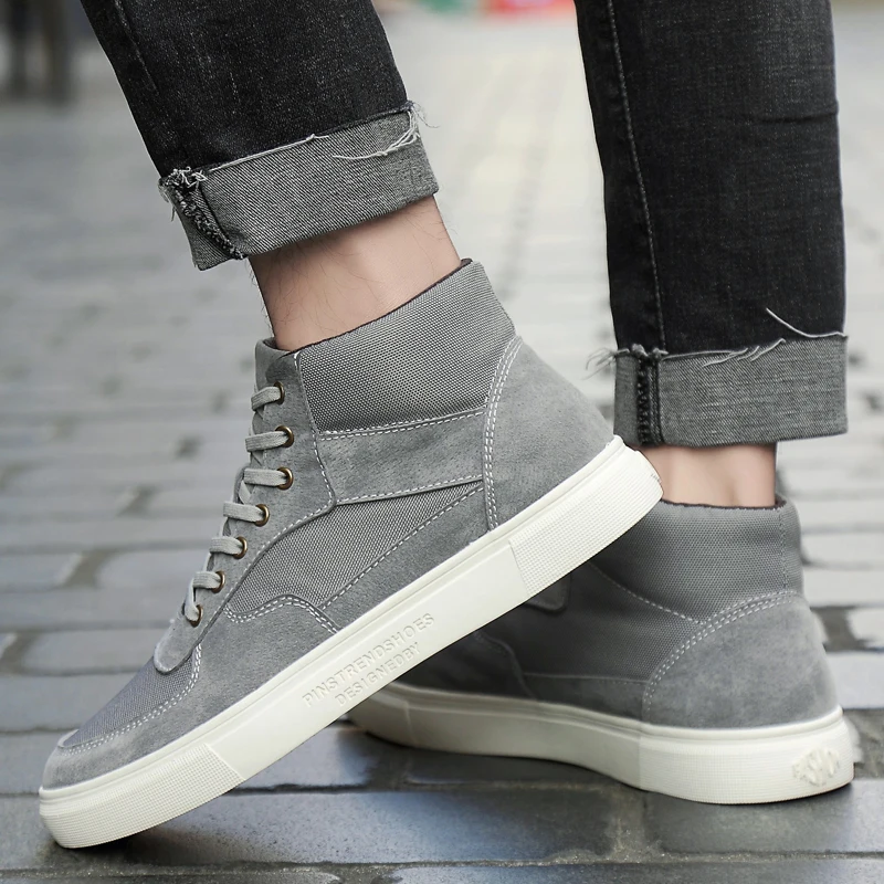 

ankle Boots men Winter suede leather boots for men lace up boots shoes erkek ayakkabi high top Sneakers Men Footwear