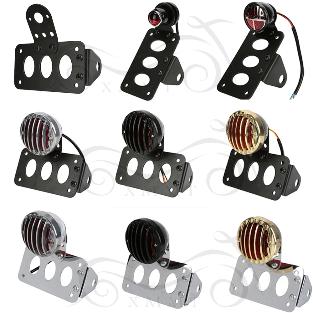 Мотоцикл боковое Крепление задний фонарь w/номерной знак кронштейн черный хром