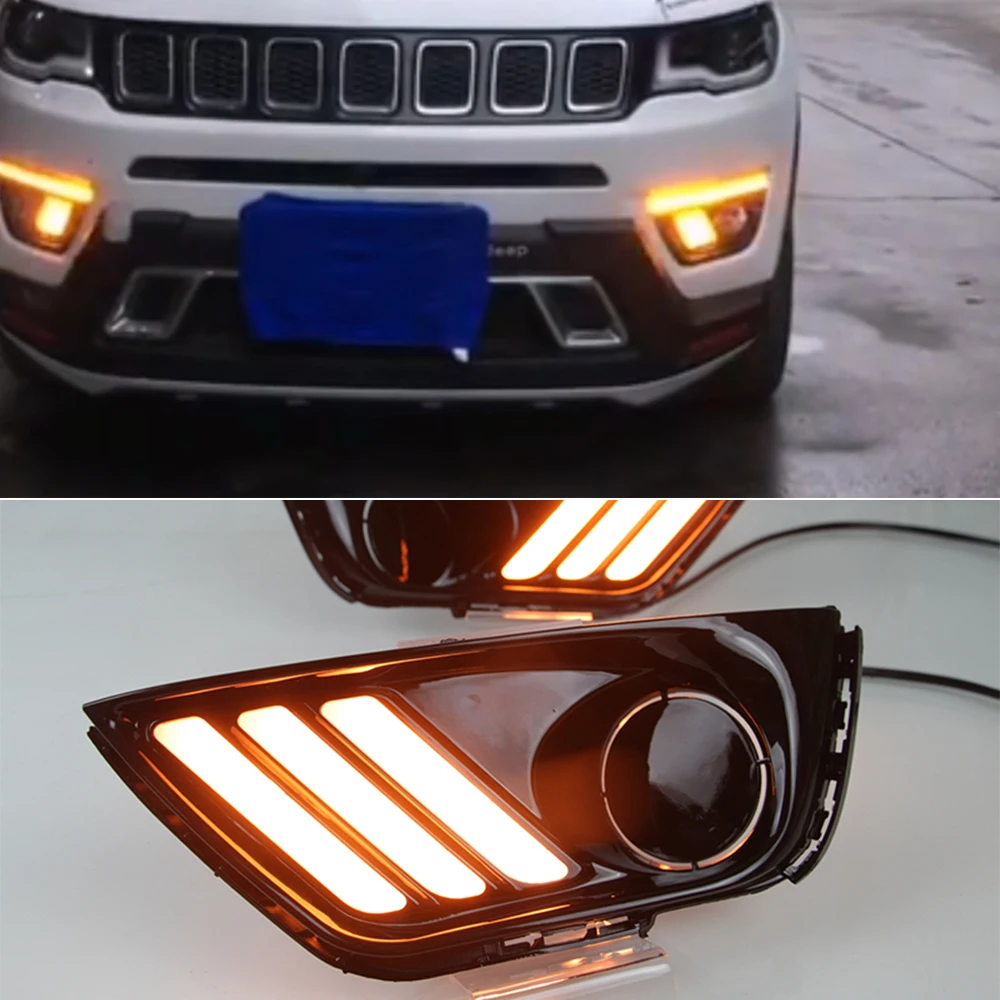1 набор Автомобильный светодиодный светильник LED DRL с желтым сигналом Функция