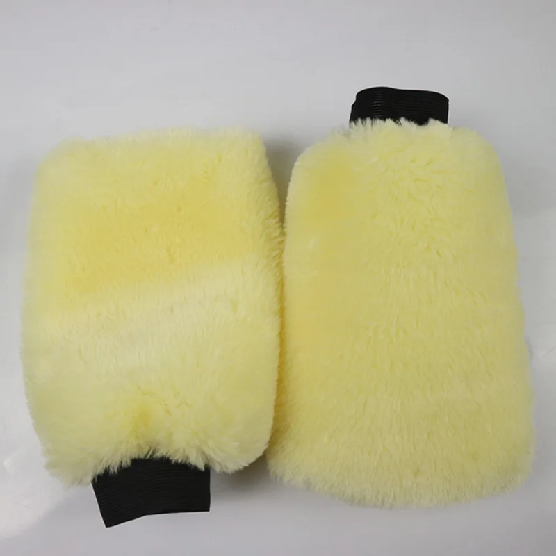Новая двухсторонняя шерстяная перчатка для мойки автомобиля щетка чистки воска