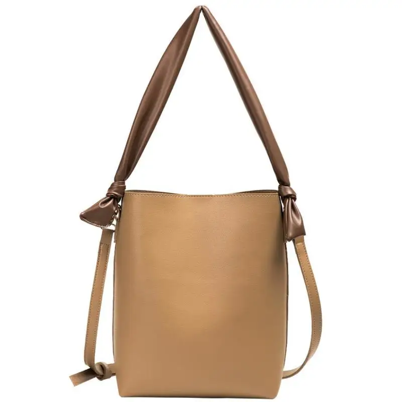 

Summer early autumn style simple solid color Big bag female fashion bucket bag wild ins large capacity shoulder messenger bag