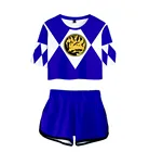 Костюм женский из двух предметов с 3D-принтом, шорты и кроп-топ