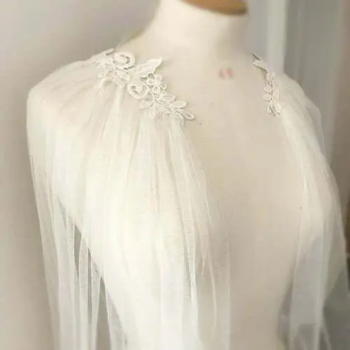 Новая свадебная накидка цвета слоновой кости длиной 2 5 м кружевная Тюлевая для