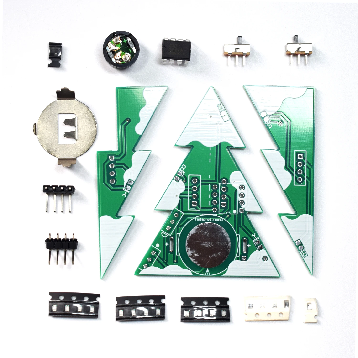 Трехмерная 3D Рождественская елка DIY музыкальный набор зеленый PCB светодиодный