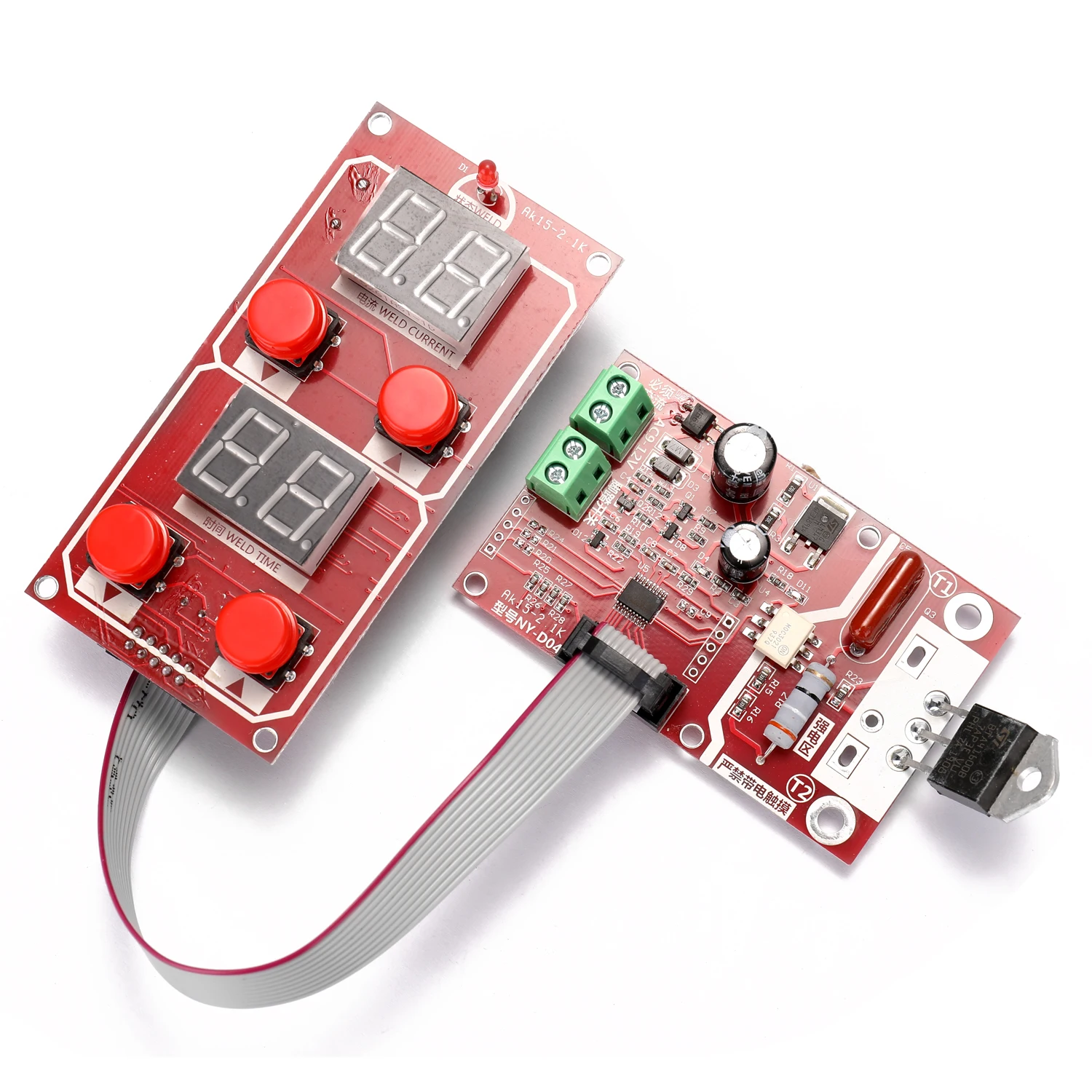 

NY-D04 Dual Displays Spot Welding Machine Transformer Controller Control Panel Board Time Current Adjustable 100A/40A Optional