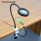 NEWACALOX USB 3X увеличительное Стекло настольная лампа паяльник для подключения к держатель скамья тиски, стол зажим паяльная станция 
