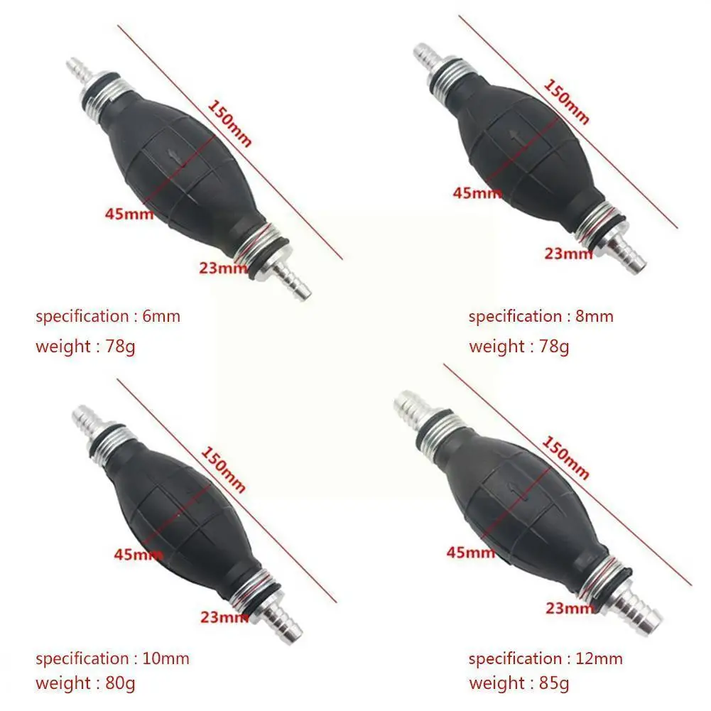 

Car Rubber Bulb Hand Pump Gasoline Primer With Transmission Siphon Fuel Pipe Hose P1U9