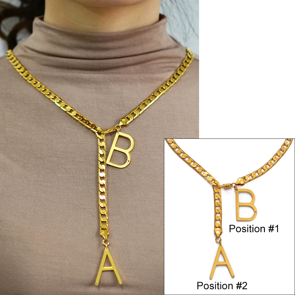 

Anniyo Alphabet Necklace Personalized Letters Necklaces Women Girls Mom Customize Initial Jewelry Party & Wedding Gifts #226606