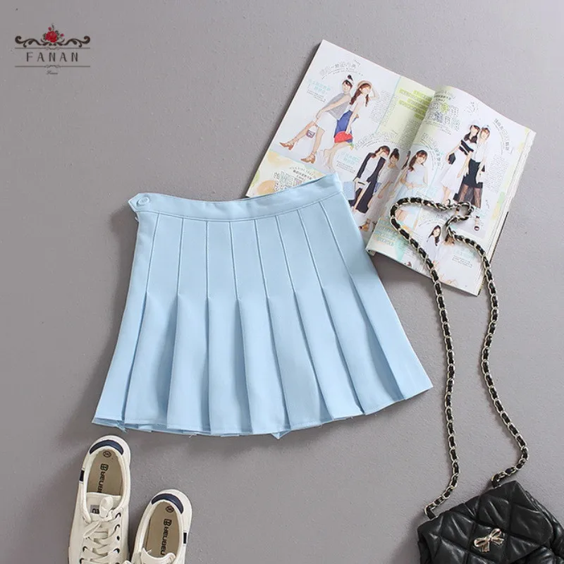 

High Waist Pleated Skirt Preppy Style Mini Skirt for Girls Summer Slim Casual School Tennis Uniform Skirt Solid Fashion Sweet