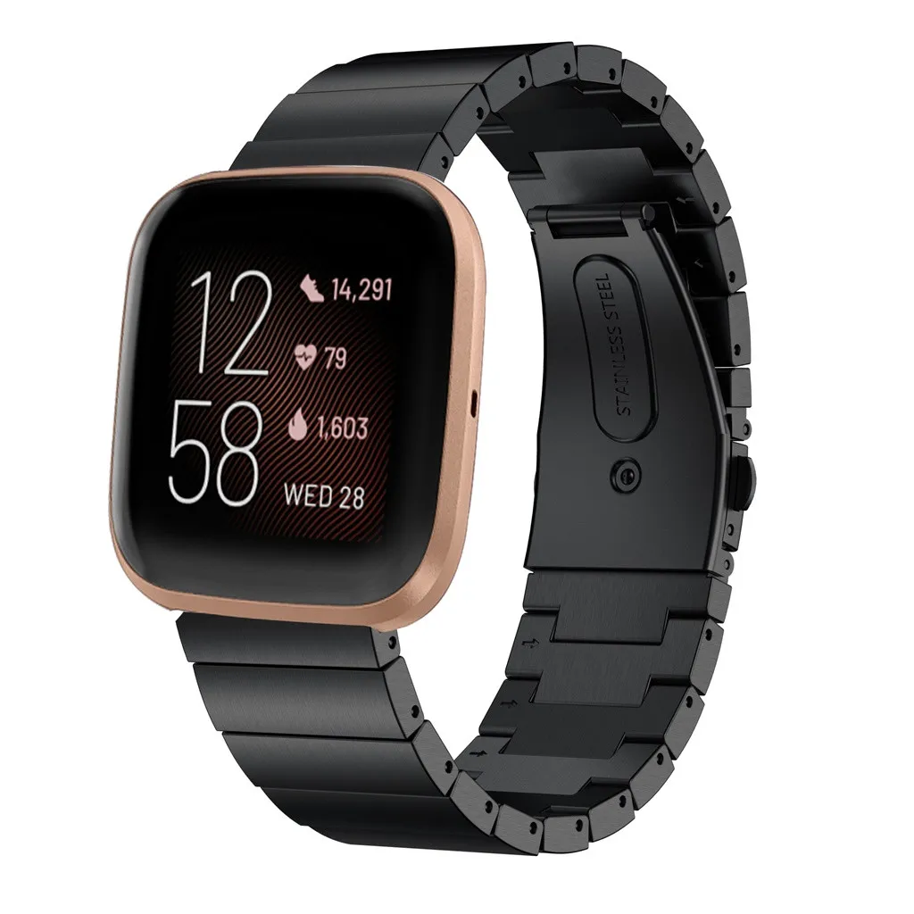 Ремешок из нержавеющей стали ремешок Браслет замена для Fitbit Versa 2 сменный Браслет наручных часов Ремешок для умных часов Ремешок