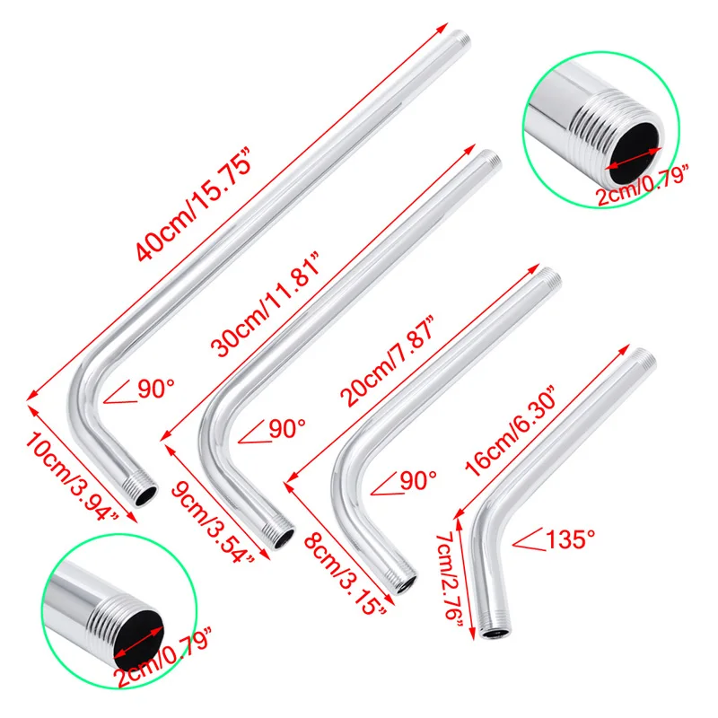 

Thread G1/2 Stainless Steel Wall Mounted Tube Rainfall Shower Head Arm Bracket