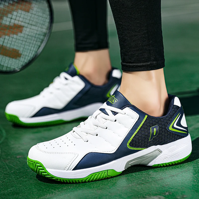 

Men Professional Badminton Sports Shoes White Green Indoor Fitness Badminton Gym Non-slip Large Size Badminton Sneakers BM110