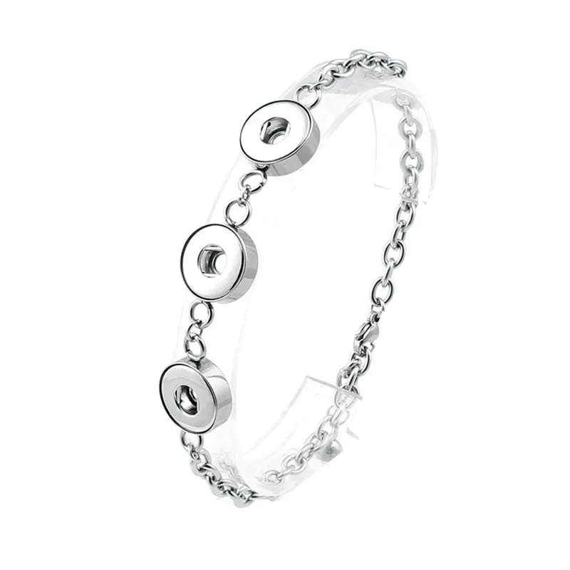 Модные ювелирные изделия с застежкой из нержавеющей стали 3 кнопки браслет 12 мм