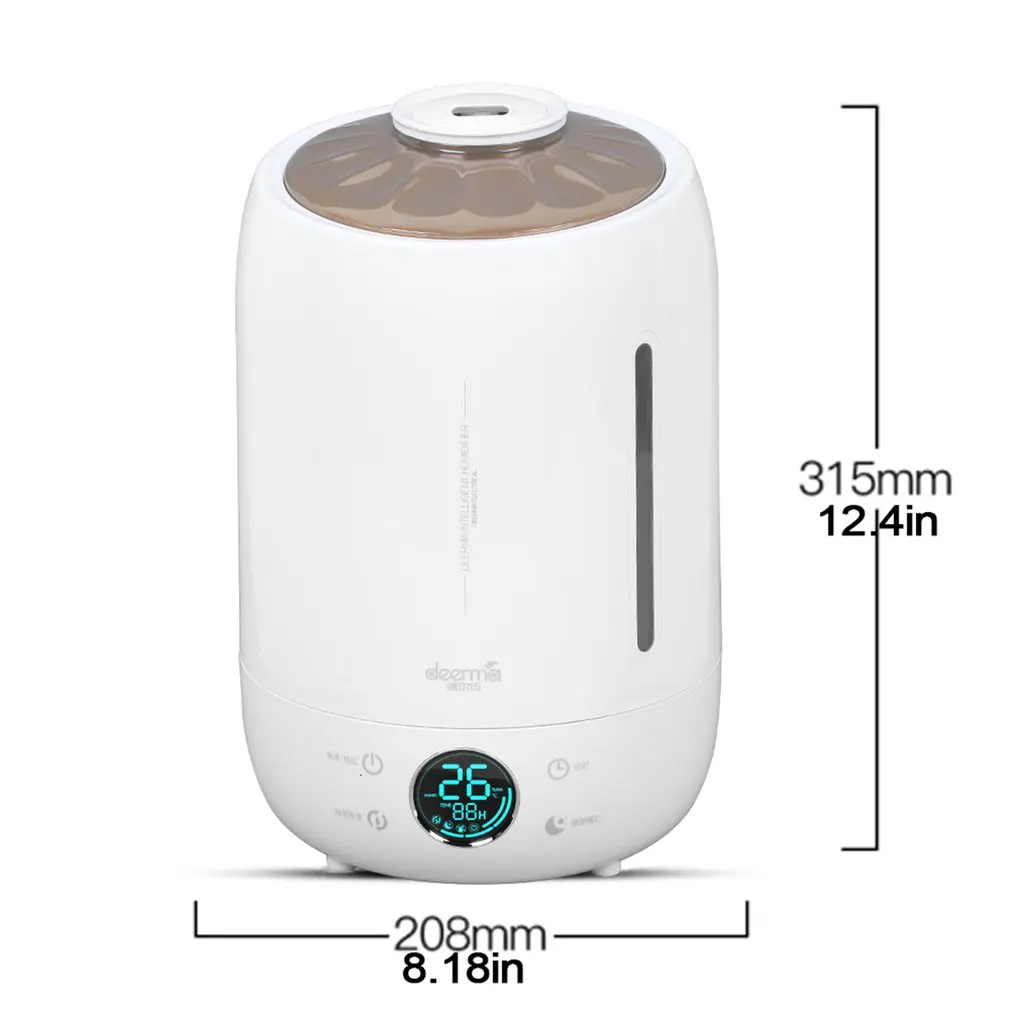 

Deerma Air Humidifier Aroma Diffuser Oil Ultrasonic Fog 5L Quiet Aroma Mist Maker Led Touch Screen DEM-F500 Water Diffuser