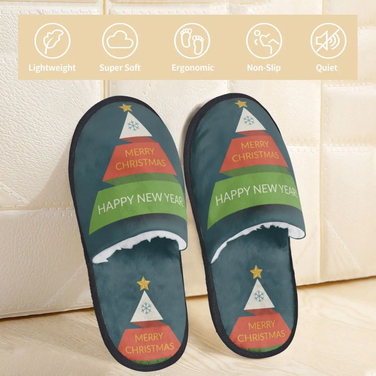 

Abstract Background Banner Card Celebration mens & womens Furry slippers