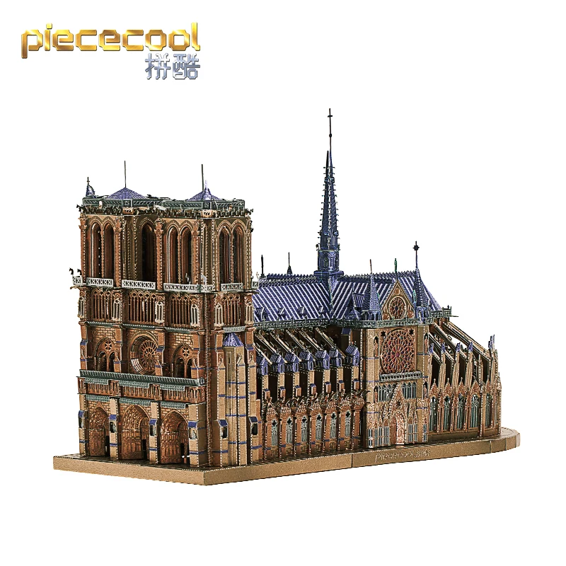Металлический 3D пазл Piececool Нотр-Дам модель Парижа набор для сборки своими руками