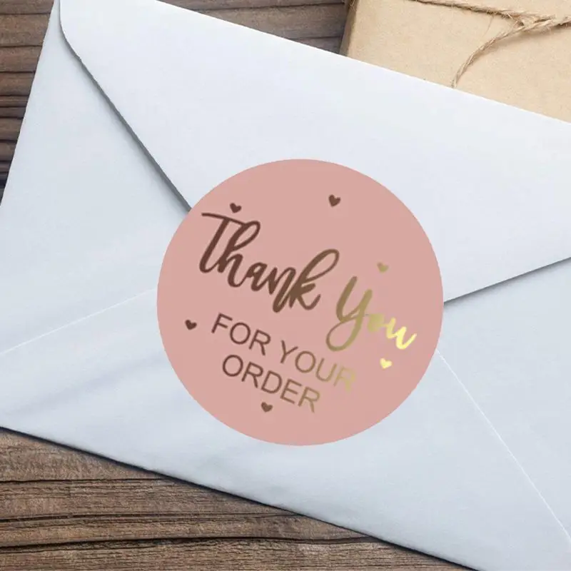 500 шт. спасибо за ваш заказ наклейки с золотой фольгой круглые этикетки для печати