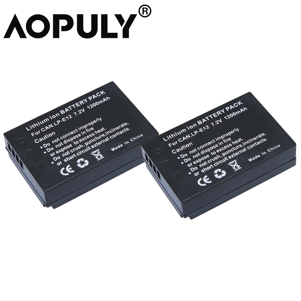 

2Pcs 7.2V 1200mAh LP-E12 LPE12 LP E12 Rechargeable Camera batteries for Canon EOS M M2 100D EOSM EOSM2 EOS100D X7 Rebel SL1