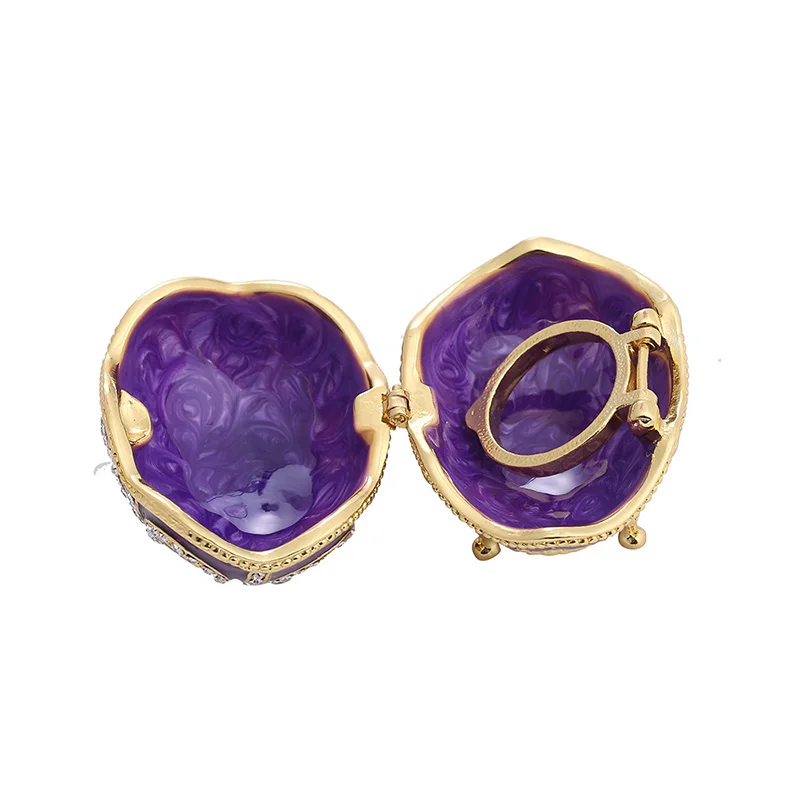 Handmade Enamel Easter Egg Jewel Case Home Furnishing Articles Clamshell Style Jewelry Storage Box