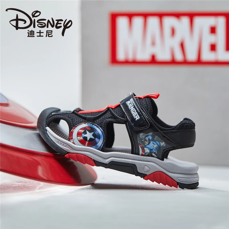 

Limited Edition Marvel Heroes Avengers Captain America Children's Sandals Baotou Soft Bottom Non-slip Breathable Beach Shoes