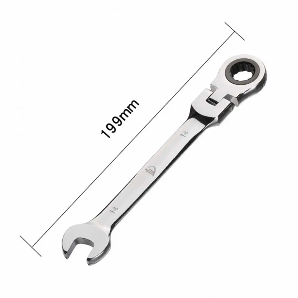 

8-19mm Wrench Compact Adjustable Head 180-degree Rotary Professional 72-tooth Ratchet Spanner for Vehicle Maintenance