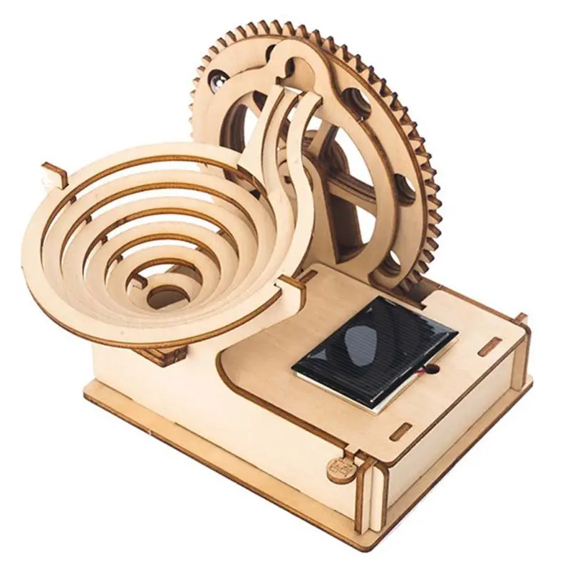 

Wooden Solar Track Ball DIY 3D Wooden Race Run Maze Puzzle Building Kits Toys