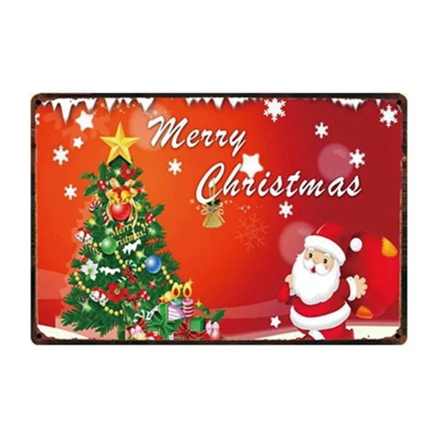 Счастливого Рождества/нового года шикарный металлический знак жестяной постер