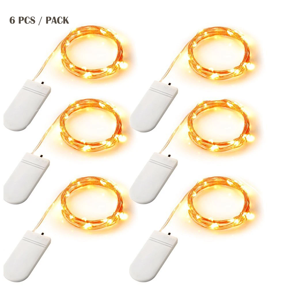 Светильники в форме винных бутылок 6 пакет Медный провод Светлячок Фея