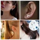 Лидер продаж, милые серьги-кольца в Корейском стиле с цветами, листьями, сердцем для женщин, модные серьги со звездами и любовью, 2020, оптовая продажа женских ювелирных изделий