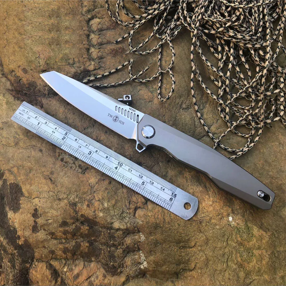 Складные ножи TwoSun TS88 лезвие M390 титановая ручка для охоты выживания подарок