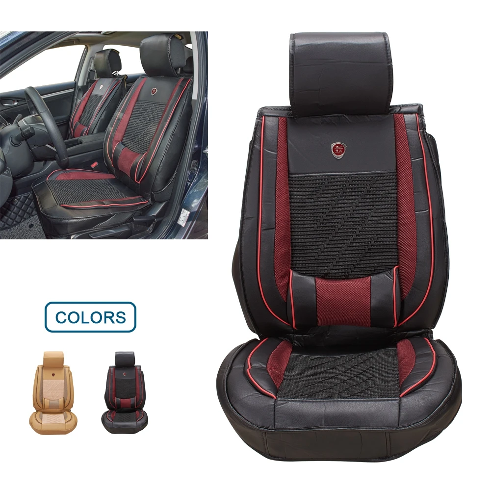 

2Pcs PU Leather Car Front Seat Covers Universal Interior Seat Protector Cushion Mat Styling Accessories