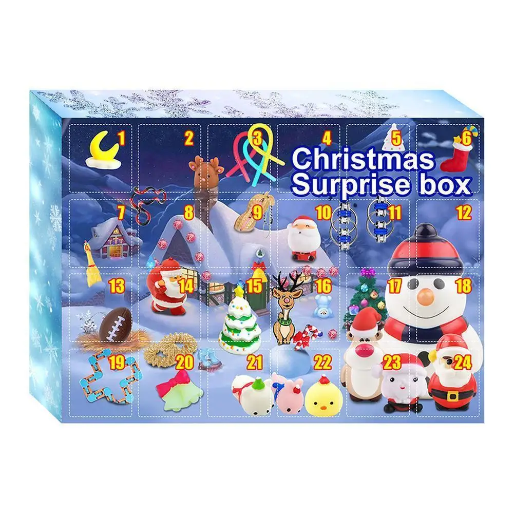 

DIY Advent Calendar 2021 24 Days Of Surprises Fidget Toys Holiday детей для Christmas Bulk Countdown игрушки Calendars Adve Y1G2